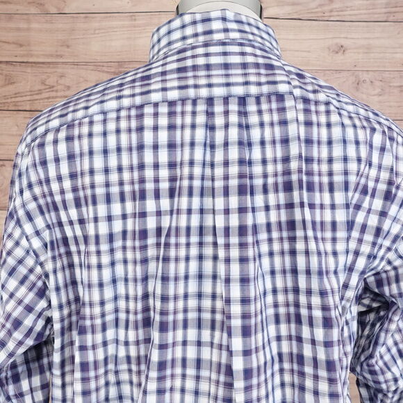 ROUNDTREE & YORKE LONG SLEEVE PLAID BUTTON DOWN SHIRT MENS SZ L LARGE - Picture 5 of 6